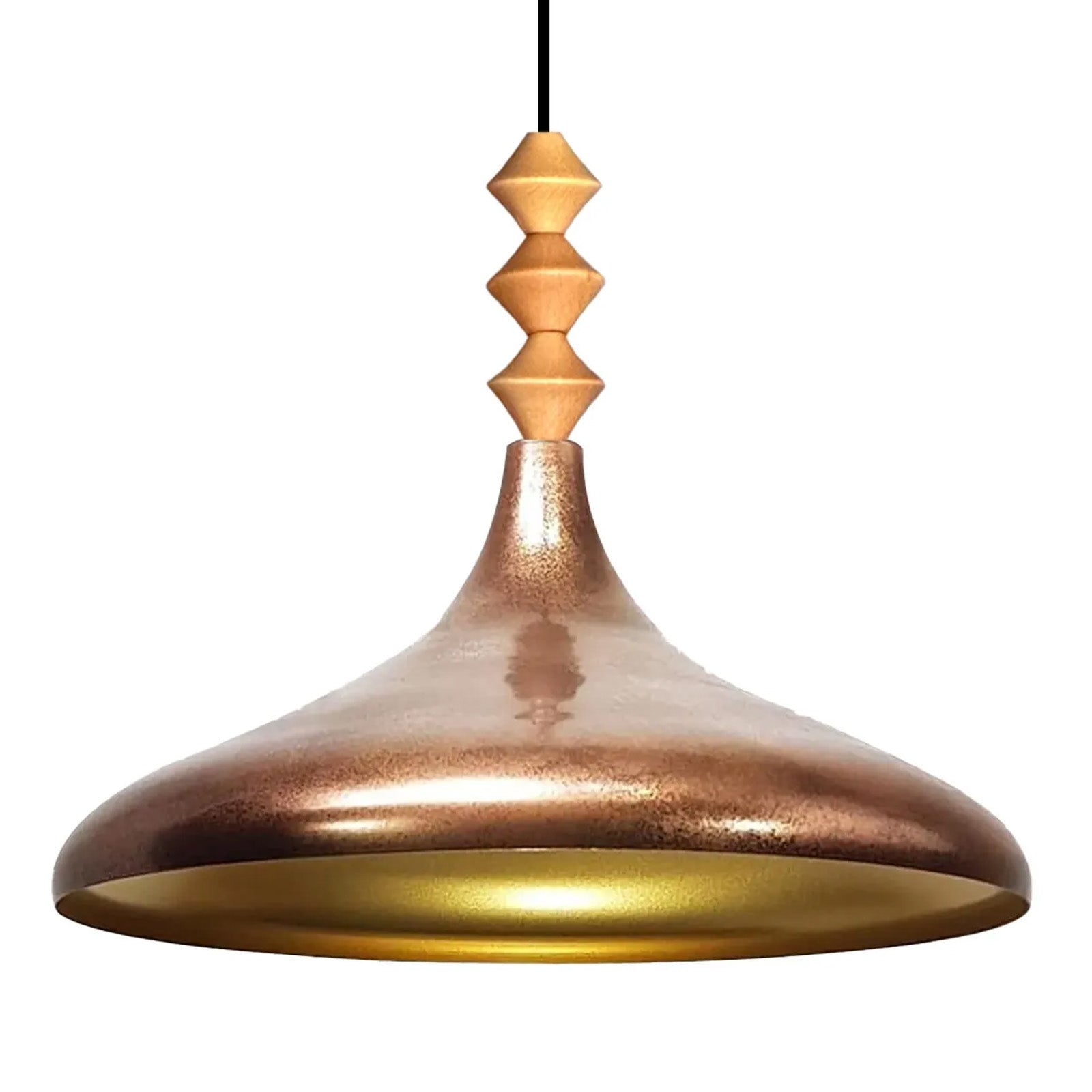 Bamyum Champion Holz Metall E27 Moderne Pendellampe